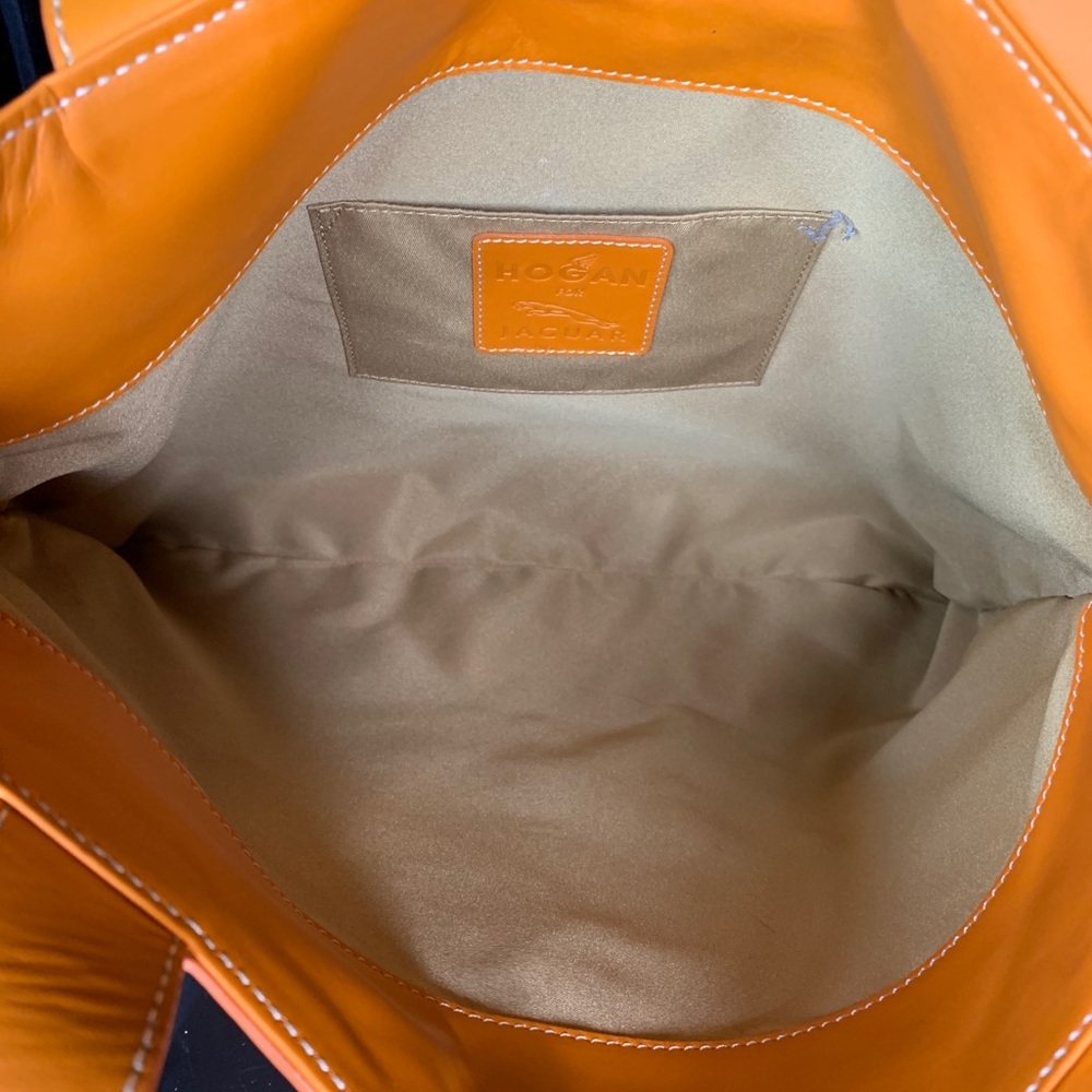 Hogan tote bag Orange Jaguar leather shoulder - Picture 5 of 6